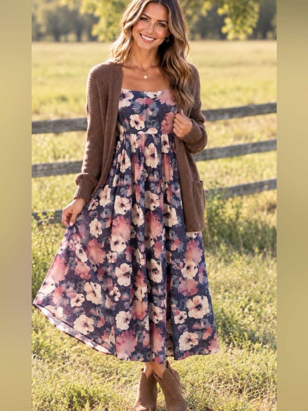 Storia Moody Floral Dress Small New with Tags Fall Cottagecore